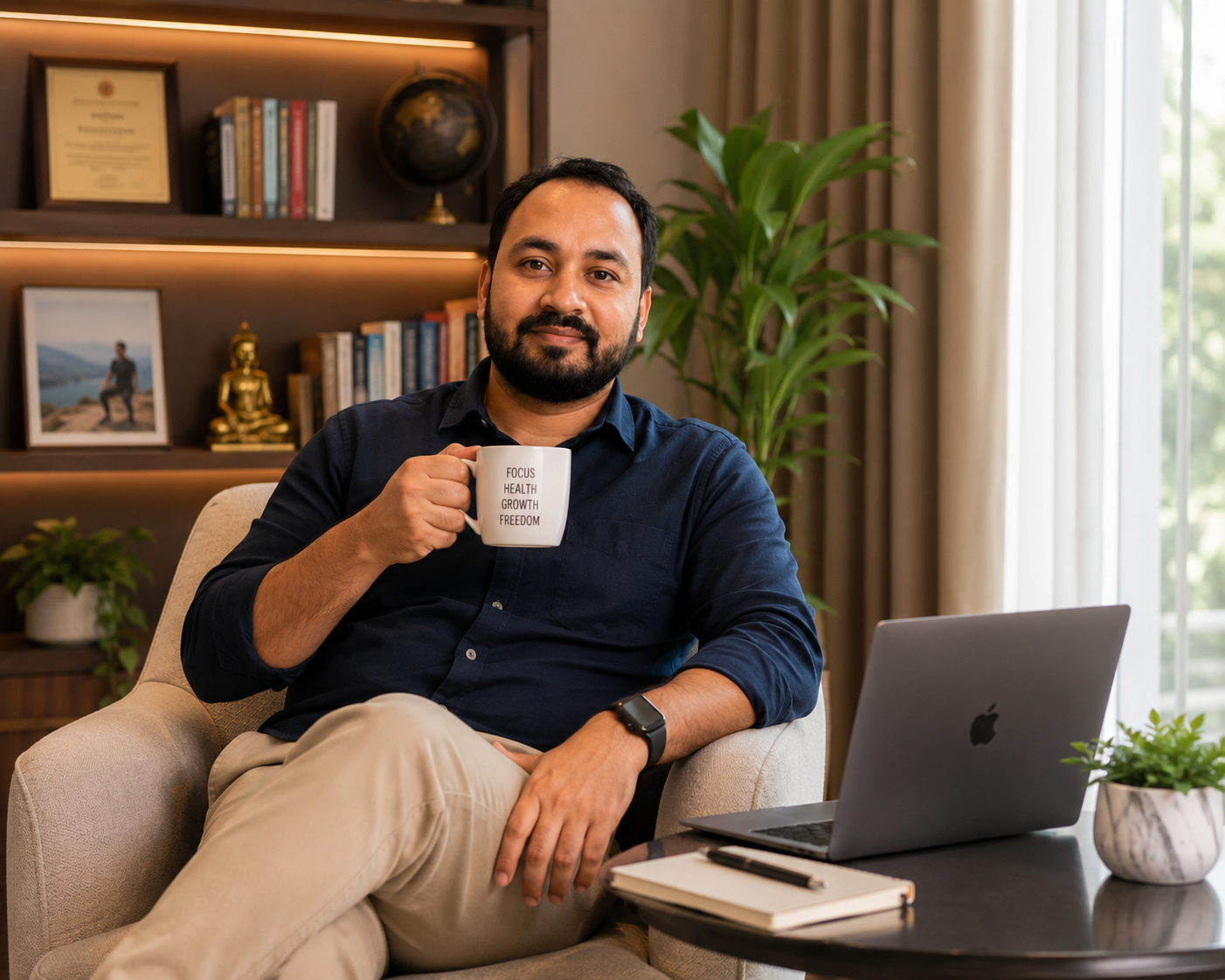 Kushal Dwivedi working from his home office